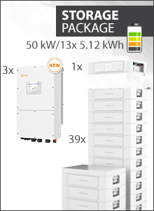 200kWh Storage Package - 3x Solis 50 kW 3PH Hybrid + 3x13 Dyness Stack100 Battery Stacks - Solis