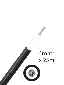 4 mm2 single-core DC cable 25m - black - Athilex