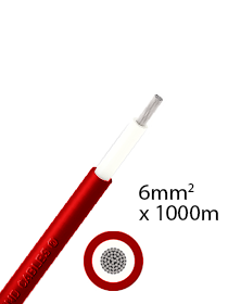 6mm2 single-core DC cable 1000m - Red - Athilex