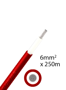 6 mm2 single-core DC cable 250m - red - Athilex