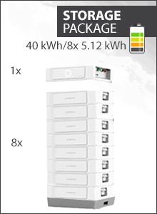 40kWh Dyness Stack100 Storage Package - 8x 5.12kWh Battery Stack - Dyness