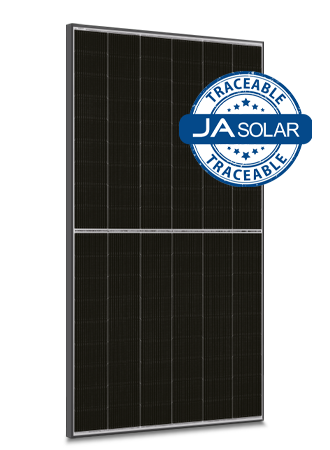 445W N-type, dual glass bifacial LB Traceable , 54 cells, black frame, MC4 - JA Solar