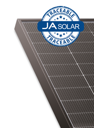 450W N-type, dual glass bifacial LB Traceable , 54 cells, black frame, MC4-EVO2 - JA Solar