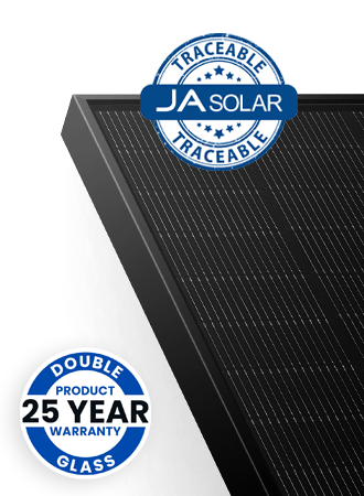 450W N-type, dual glass bifacial LB Traceable , 54 cells, All Black, MC4 - JA Solar