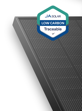 450W N-type, dual glass bifacial LB Traceable Low Carbon, 54 cells, All Black, MC4 - JA Solar