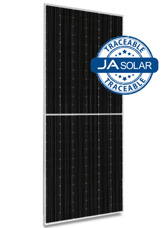 605W N-type TOPCon MBB Traceable , dual glass bifacial, 72 cells, silver frame, MC4 - JA Solar