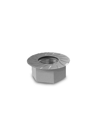 K2 Hexagon flange nut with serration. Screw thread: M8 - K2