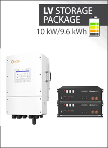 9,6 kWh LV storage package - Solis 10kW 3PH hybrid LV + 2x Pylontech US5000 - Solis