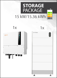 15.36 kWh Storage Package - Solis S6-EH3P-15K + 4x Dyness Tower Pro - Solis