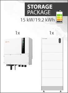 19.2 kWh Storage Package - Solis S6-EH3P-15K-ND + 5x Dyness Tower Pro - Solis
