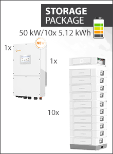 Solis S6 EH3P50K-H-EU and Dyness Stack 100 51kWh storage package - Solis